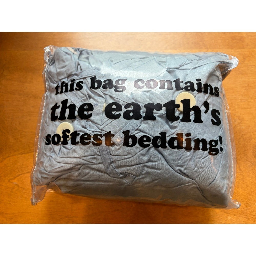 Buffy Breeze Duvet Cover Queen Light Blue Eucalyptus Lyocell Cooling Bedding